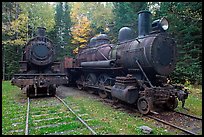 Vintage steam locomotives. Allagash Wilderness Waterway, Maine, USA (color)