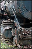 Detail of old steam locomotive. Allagash Wilderness Waterway, Maine, USA ( color)