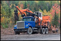 Forestry truck at logging site. Maine, USA ( color)