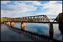 Railroad bridge over Penobscot River. Bangor, Maine, USA (color)