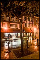 Sherman's bookstore, oldest in Maine, at night. Bar Harbor, Maine, USA ( color)