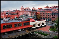 Harbor historic buildings at sunrise. Portland, Maine, USA ( color)