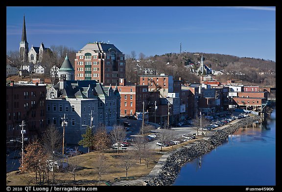 West side riverfront. Augusta, Maine, USA