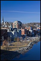 Churches and brick buildings. Augusta, Maine, USA (color)