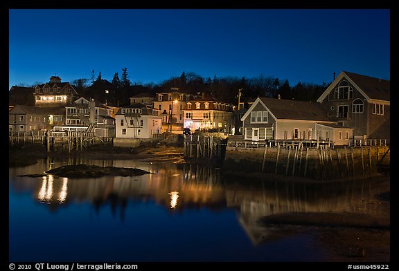 Harbor by night. Stonington, Maine, USA (color)