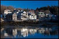 Waterfront reflections. Stonington, Maine, USA