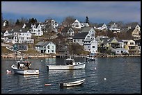 Lobstering boats and houses. Stonington, Maine, USA