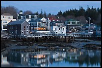 Main village waterfont at dawn. Stonington, Maine, USA ( color)