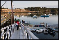 Passengers headed towards mailboat. Isle Au Haut, Maine, USA
