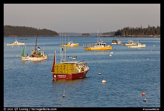 Traditional Maine  lobster boat. Stonington, Maine, USA (color)