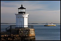 Bug Light and ferry. Portland, Maine, USA (color)