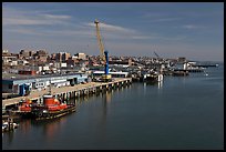 Shipping harbor with tugboats and crane. Portland, Maine, USA ( color)