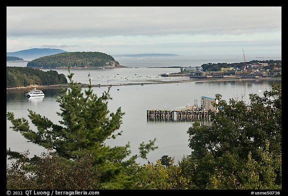 Bar Island and Frenchman bay. Bar Harbor, Maine, USA (color)