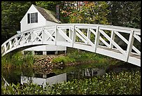 Arched bridge over mill pond. Maine, USA ( color)