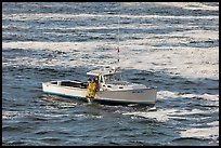 Fishermen on lobster boat. Bar Harbor, Maine, USA ( color)