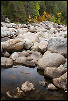 Boulders near Orin Falls in autumn. Katahdin Woods and Waters National Monument, Maine, USA ( color)