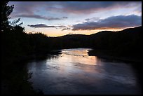 East Branch Penobscot River, sunset. Katahdin Woods and Waters National Monument, Maine, USA ( color)