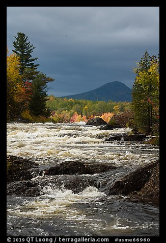 Haskell Rock Pitch of the East Branch Penobscot River, and Bald Mountain. Katahdin Woods and Waters National Monument, Maine, USA (color)