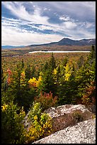 Mount Katahdin from Barnard Mountain top in autumn. Katahdin Woods and Waters National Monument, Maine, USA ( color)