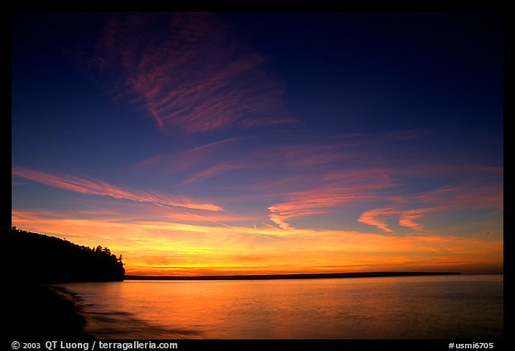 Sunset over Lake Superior,  Pictured Rocks National Lakeshore. Upper Michigan Peninsula, USA