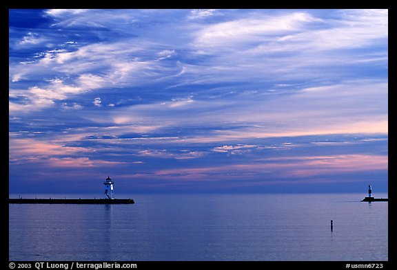 Harbor on Lake Superior at Sunset. Minnesota, USA (color)