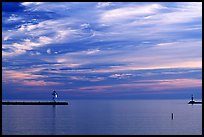 Harbor on Lake Superior at Sunset. Minnesota, USA ( color)