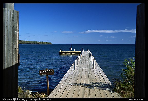 Pier on Lake Superior, Grand Portage National Monument. Minnesota, USA