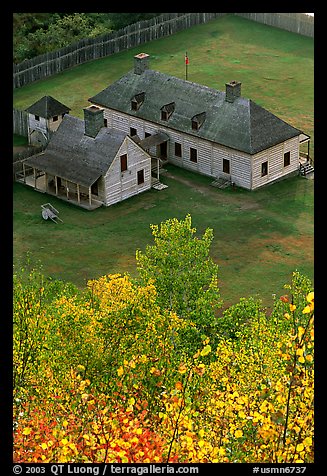 Historic Stockade site, Grand Portage National Monument. Minnesota, USA