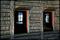 Windows in Great Hall, Grand Portage National Monument. Minnesota, USA