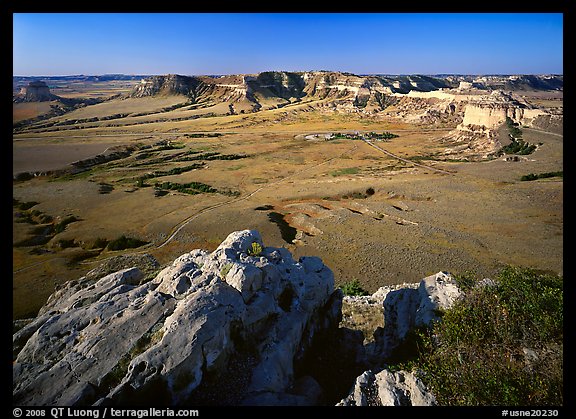 South Bluff seen from Scotts Bluff, early morming. Scotts Bluff National Monument. Nebraska, USA (color)