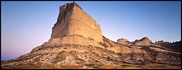 Scott's bluff at dawn,  Scotts Bluff National Monument. Nebraska, USA (Panoramic color)