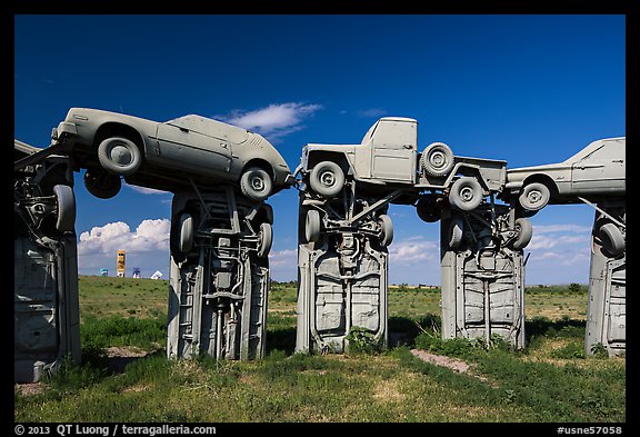 Arches formed by welded cars, Carhenge. Alliance, Nebraska, USA