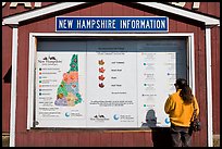 Fall foliage information board. New Hampshire, USA