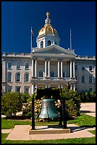 Bell and New Hampshire state capitol. Concord, New Hampshire, USA (color)