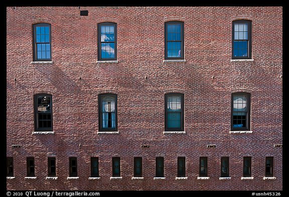Brick building facade. Concord, New Hampshire, USA (color)
