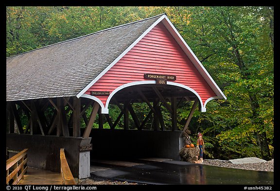 Covered bridge, Franconia Notch State Park. New Hampshire, USA (color)