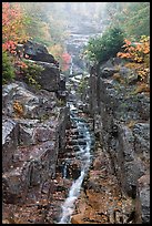 Silver Cascade in Autumn, Crawford Notch State Park. New Hampshire, USA
