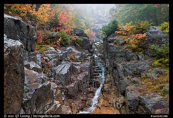 Silver Cascade in the fall, White Mountain National Forest. New Hampshire, USA