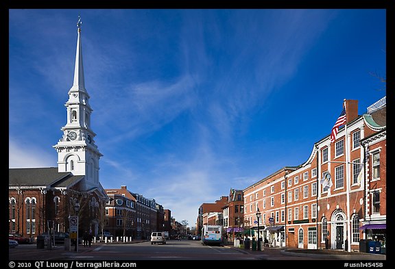 Market Square and church. Portsmouth, New Hampshire, USA
