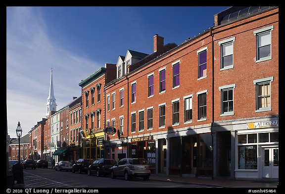 Street and church. Portsmouth, New Hampshire, USA