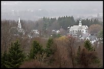 View from above with church and town hall. Walpole, New Hampshire, USA ( color)