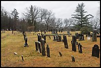 Slate headstones in cemetery. Walpole, New Hampshire, USA