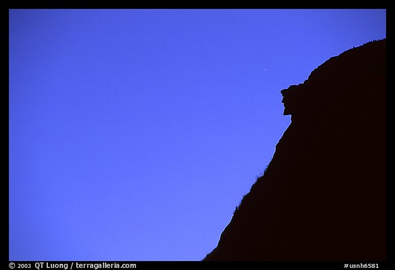 Profile of old man of the mountain, Franconia Notch State Park. New Hampshire, USA (color)