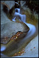 Water flowing over smooth granite, Franconia Notch State Park. New Hampshire, USA ( color)