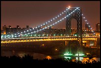 Washington Bridge at night. NYC, New York, USA