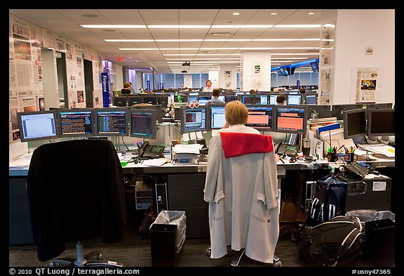 Newsroom with open floor plan, One Beacon Court. NYC, New York, USA