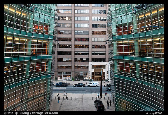 One Beacon Court courtyard from building. NYC, New York, USA