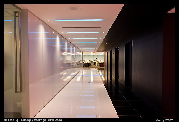 Corridor, Bloomberg Tower. NYC, New York, USA (color)