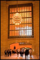 Gate and chandelier, Grand Central Terminal. NYC, New York, USA (color)