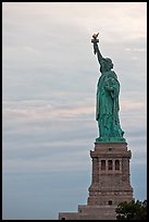 Liberty Enlightening the World, side view, evening. NYC, New York, USA